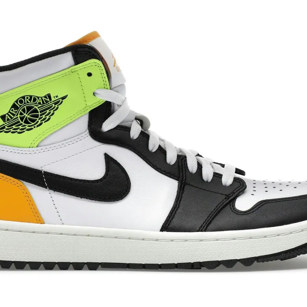 Jordan 1 Retro High Golf White University Gold Volt Black