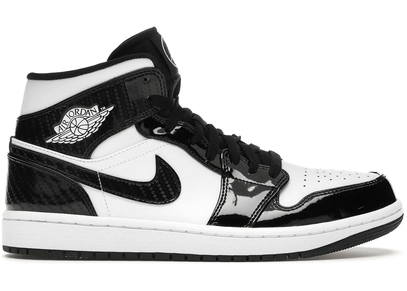 Zapatillas - Fibra carbono brillante - AJ1 Mid - Negro/Blanco 2/4