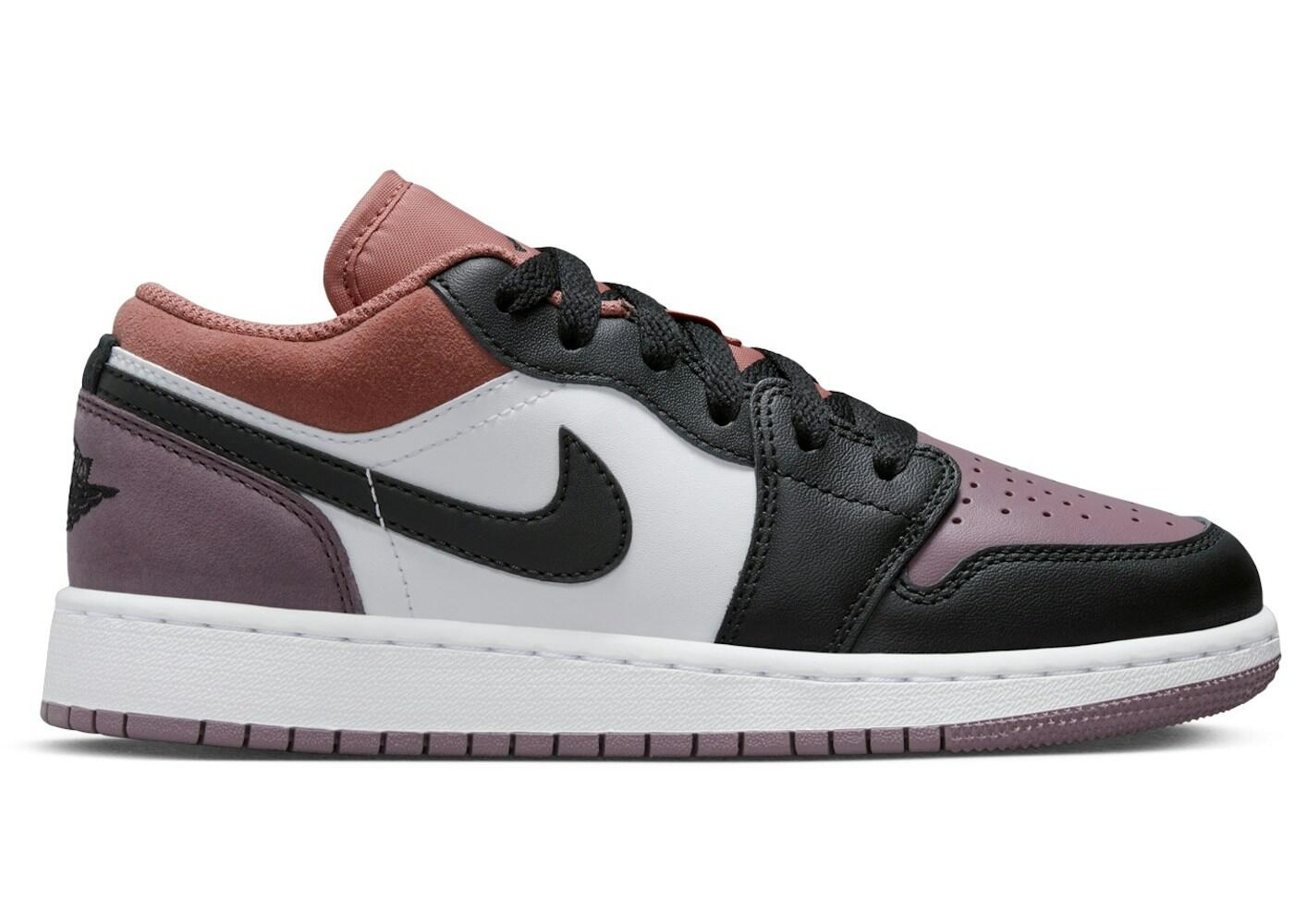 Jordan 1 Low SE GS Enfant Baskets basses, Blanc, Orange, Mauve 2/2