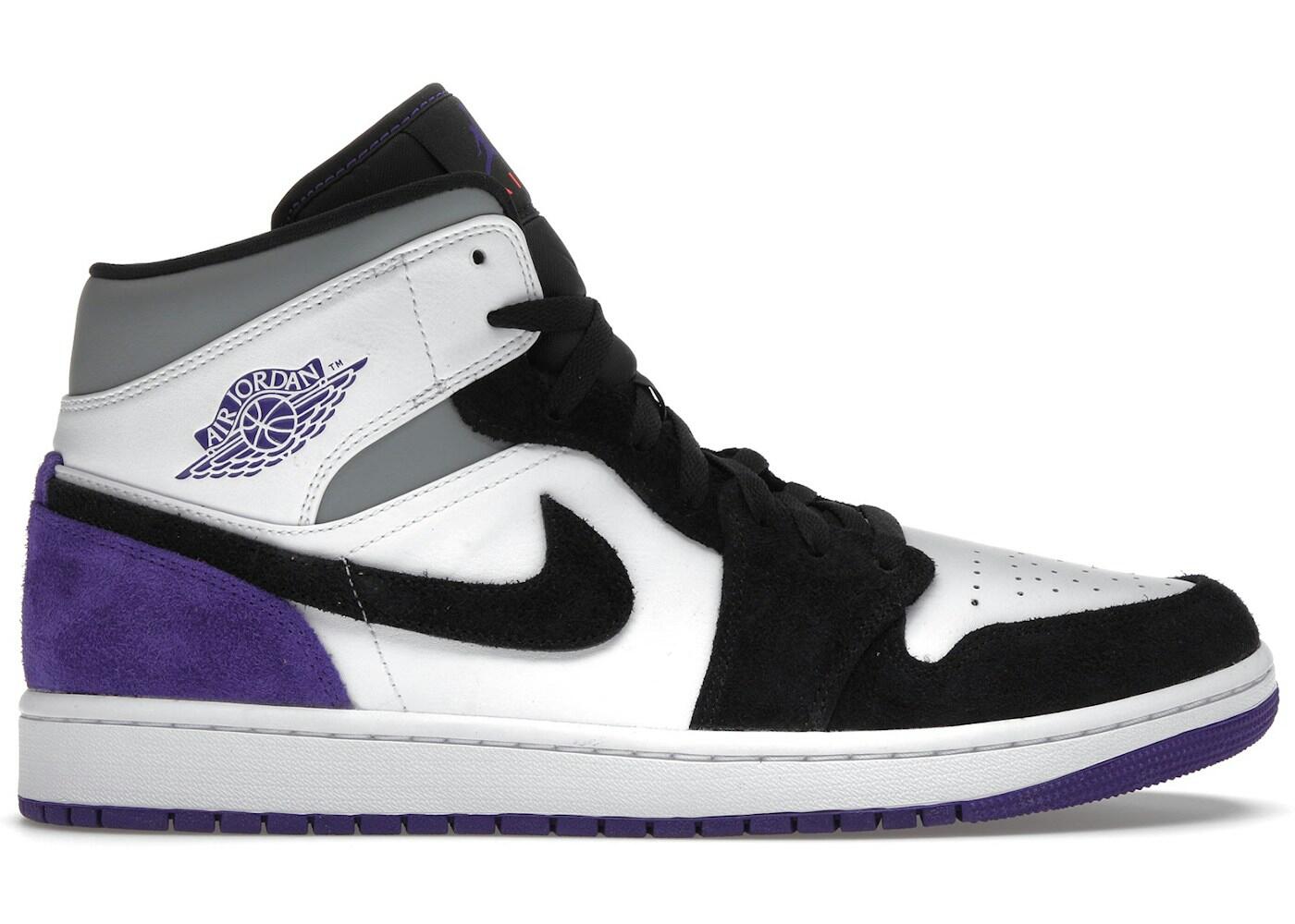 Basketball schuhe - air jordan 1 mid se - lila/weiß/schwarz 2/4