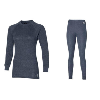 Thermobroek/shirt dames - set antraciet - 2 x broek/shirt - 2-pack