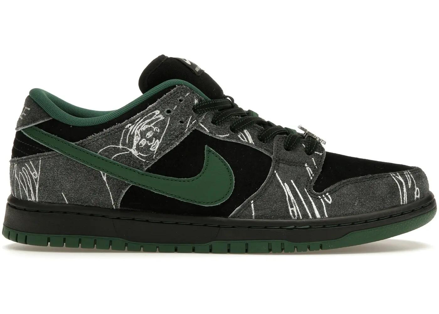 Skateboarding - schuhe - sb dunk low there - black/gorge green 2/5