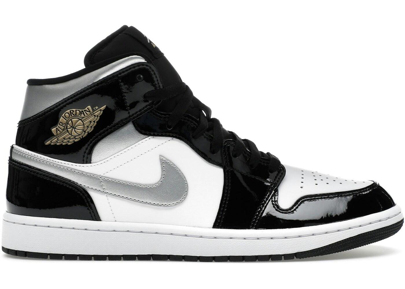 Jordan 1 Mid SE Patent Black White Metallic Silver Metallic Gold 2/2