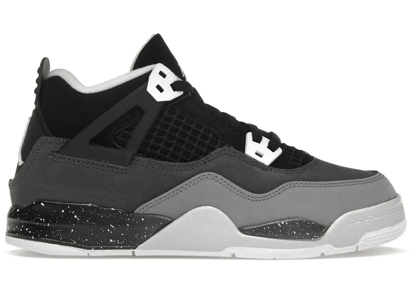 JORDAN 4 SCARPE BAMBINO GRIGIO NERO 2/2