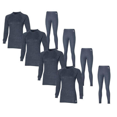 Thermobroek/shirt dames - set antraciet - 4 x broek/shirt - 4-pack
