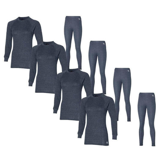 Pantaloni/camicie termiche da donna - Set Antracite - 4 pantaloni/camicie -