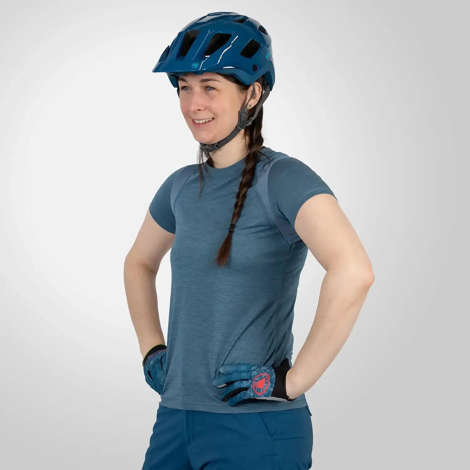 Maillot Manches Courtes Endura SingleTrack Femme Steel Bleu 4/7