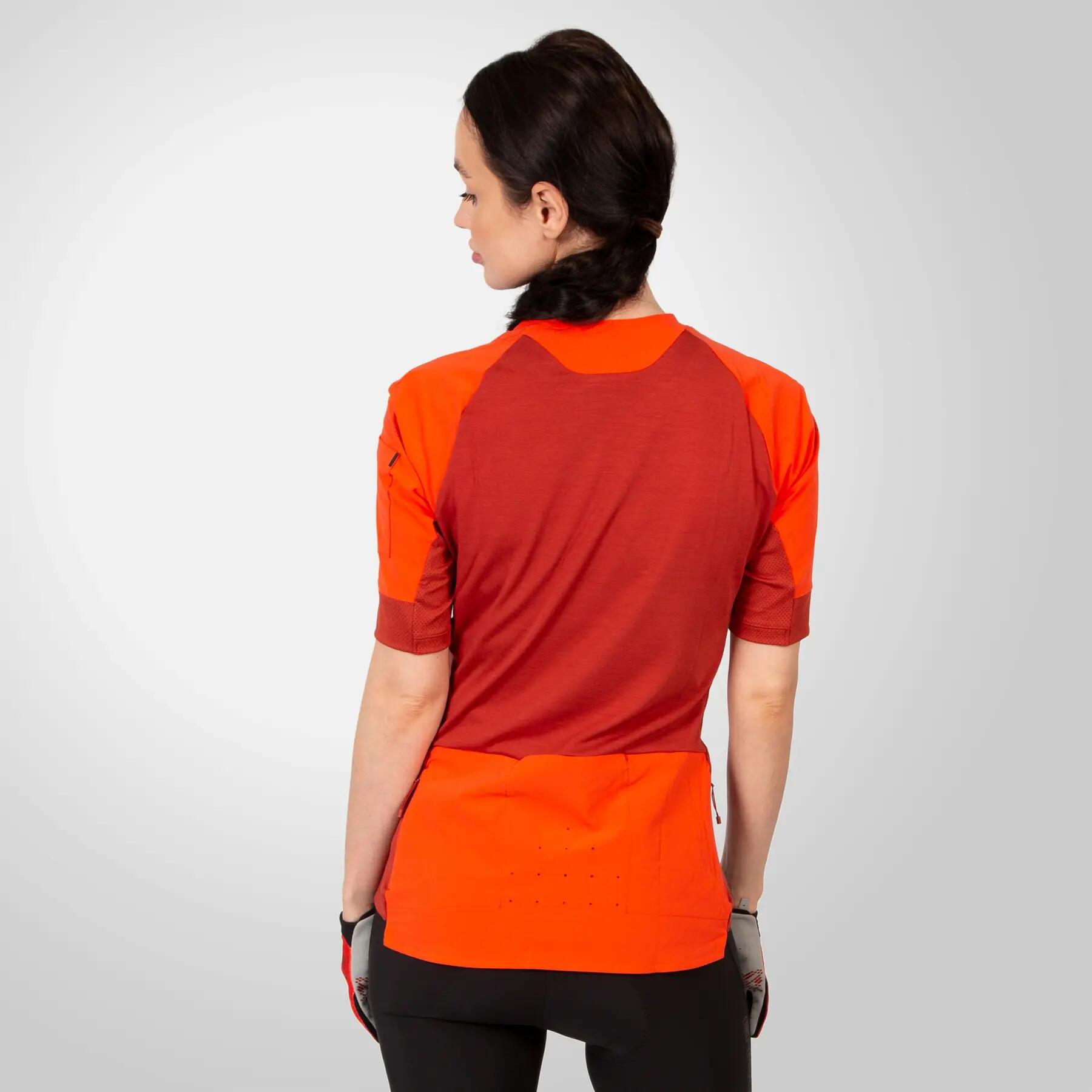 Maillot Manches Courtes Endura GV500 Femme Rouge 4/7
