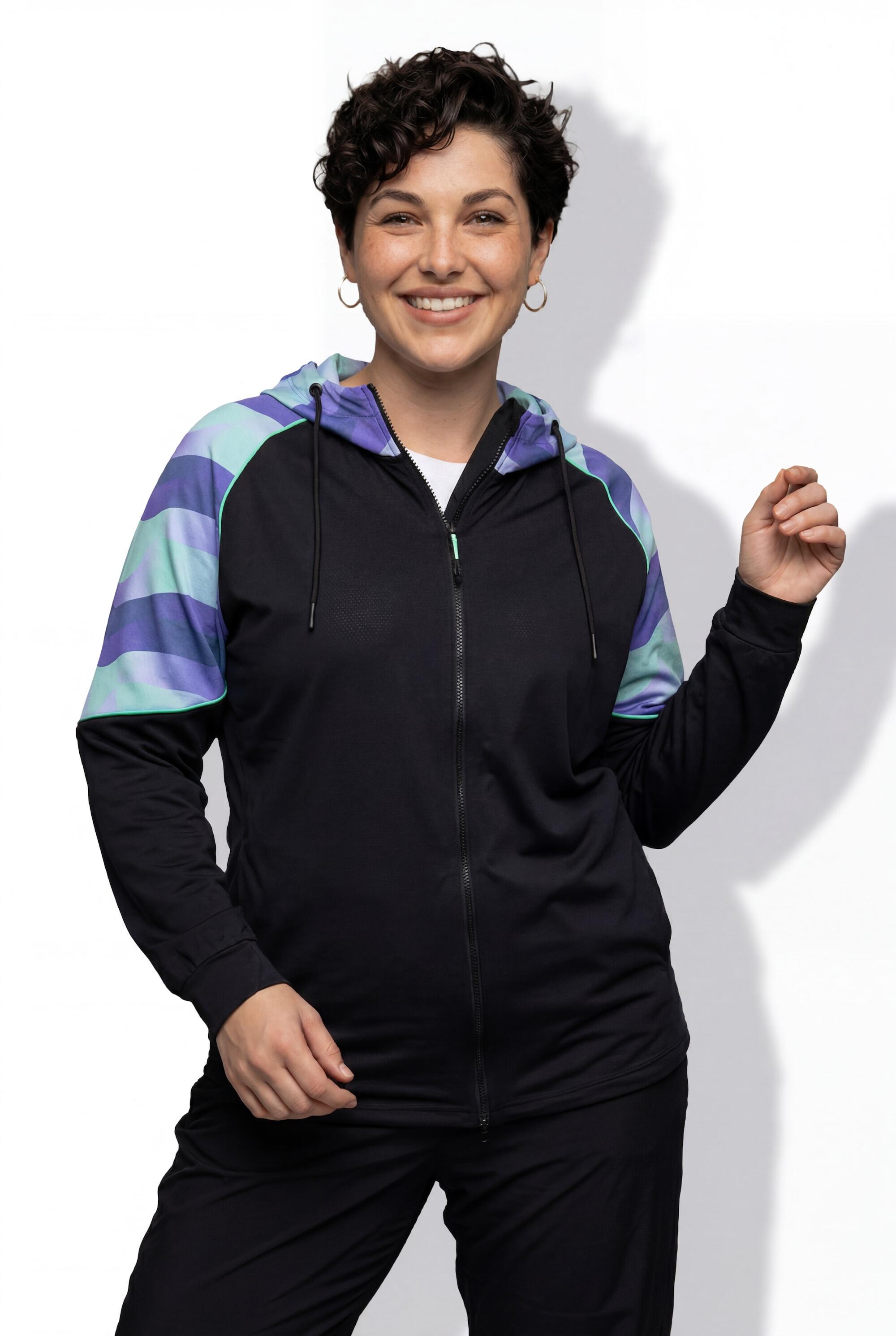 Femme Veste technique légère protection anti-UV FPS 50+ capuche et passe-pouces 6/7