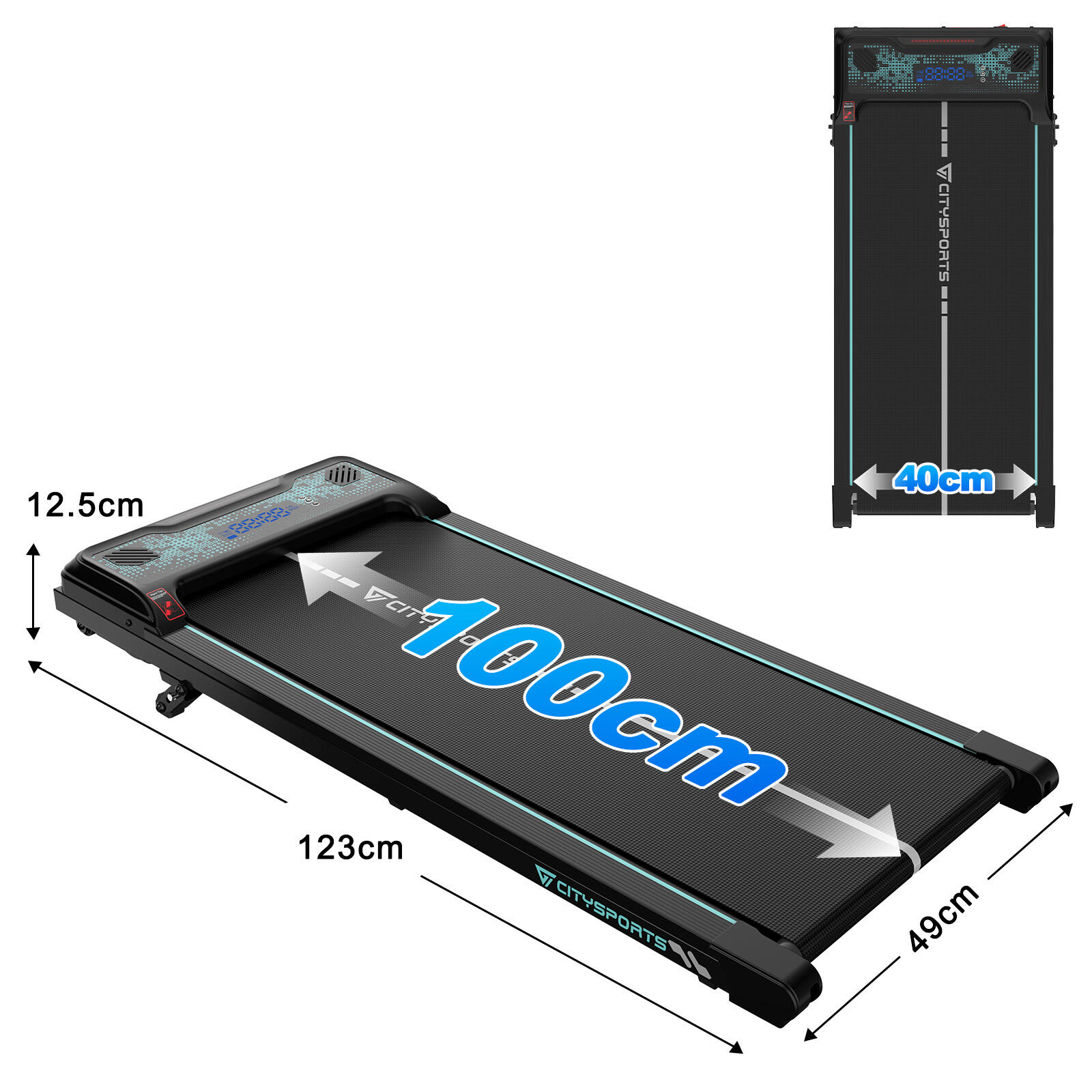 Bieżnia do chodzenia z nachyleniem 10,77–13,41% – WP6, 440 W, 6 km/h, diody LED 2/6