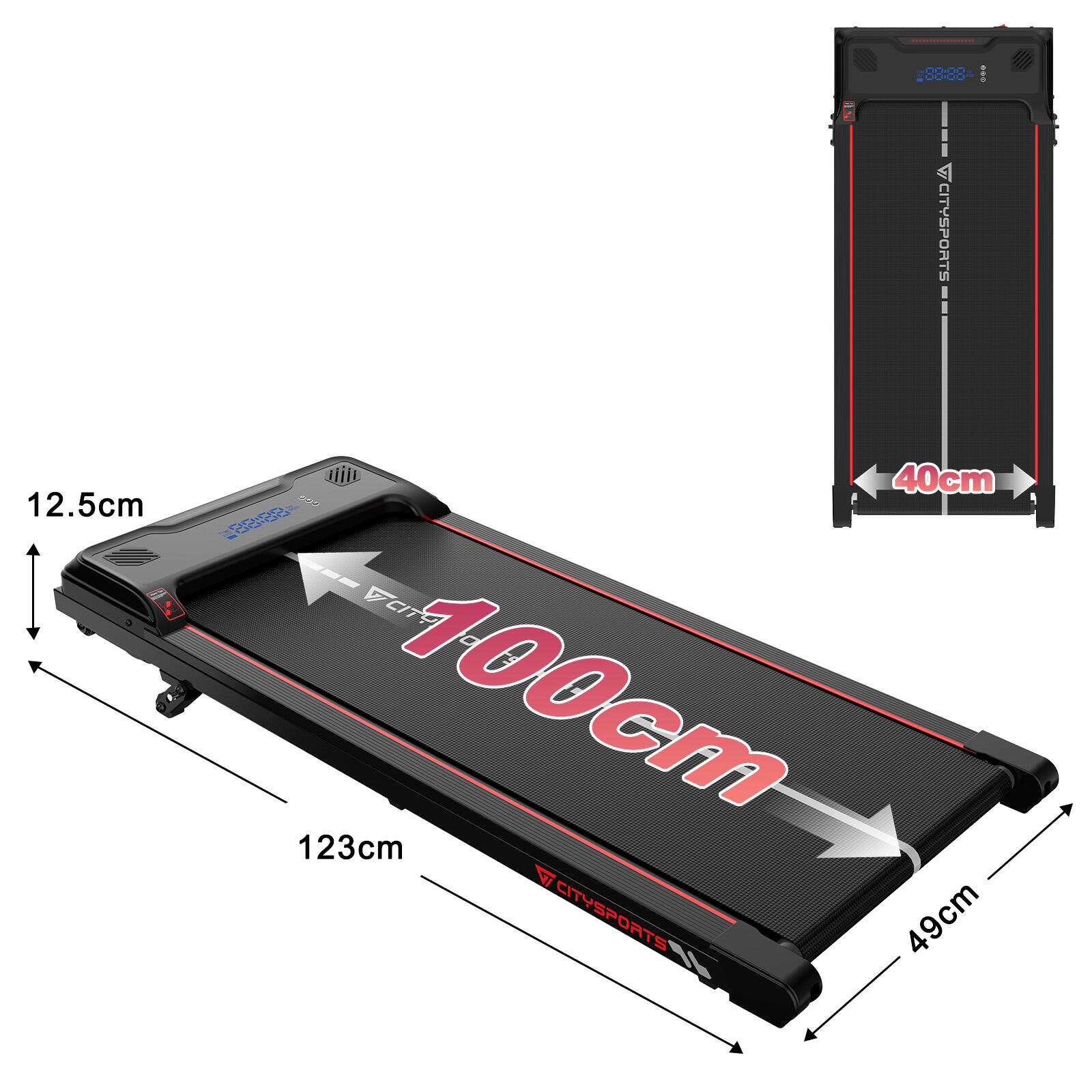 Bieżnia do chodzenia z nachyleniem 10,77–13,41% – WP6, 440 W, 6 km/h, diody LED 2/6