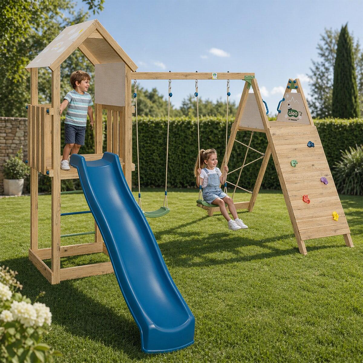 Aire de jeux bois 2,20 m OLYMPIA XPERIENCE 2 - 9 enfants 2/7