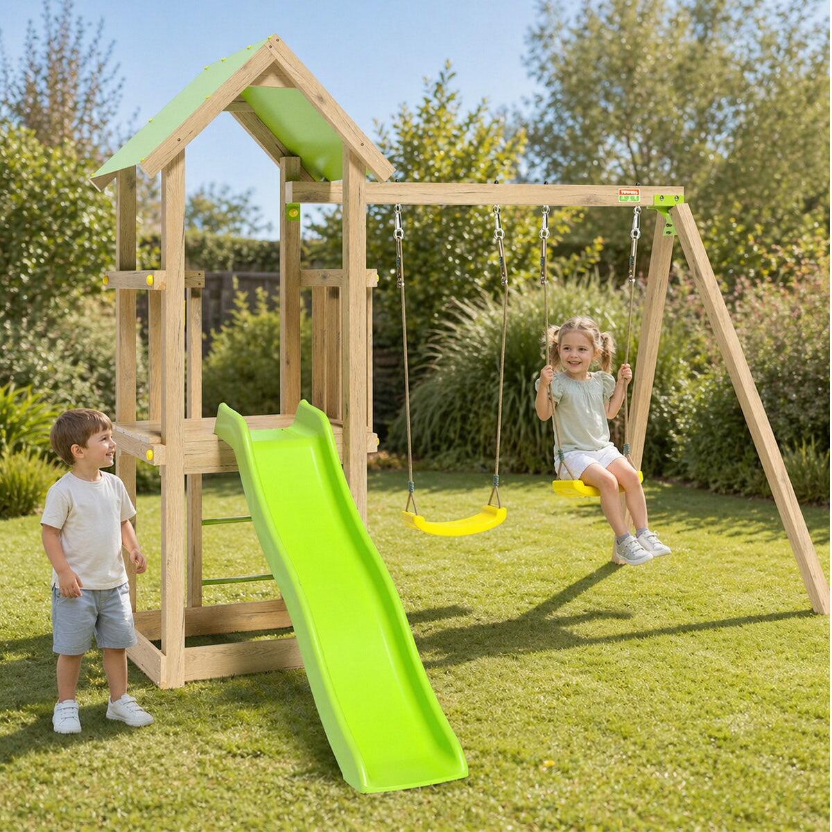 Aire de jeux en bois EASY XPERIENCE TRIGANO - 6 enfants 2/7