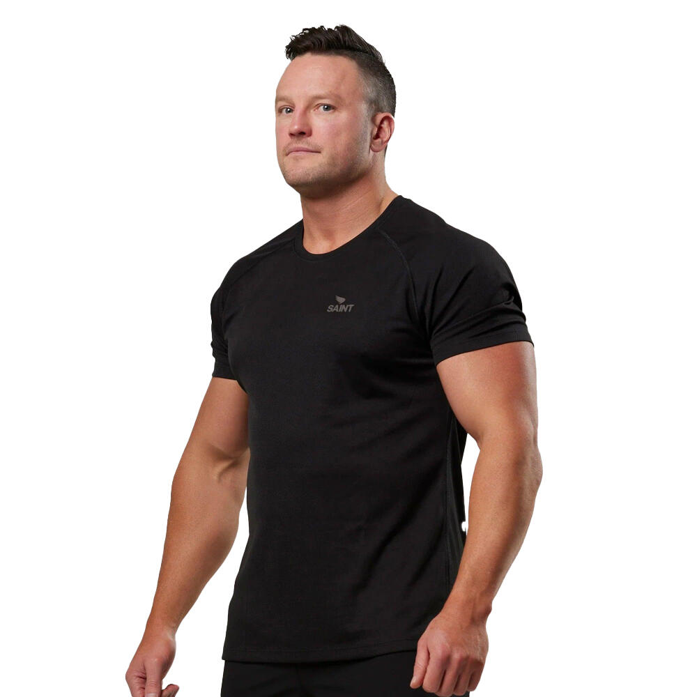SA1NT Mens Shot Sleeve Training T-Shirt Quick Dry Abrasion Resistant