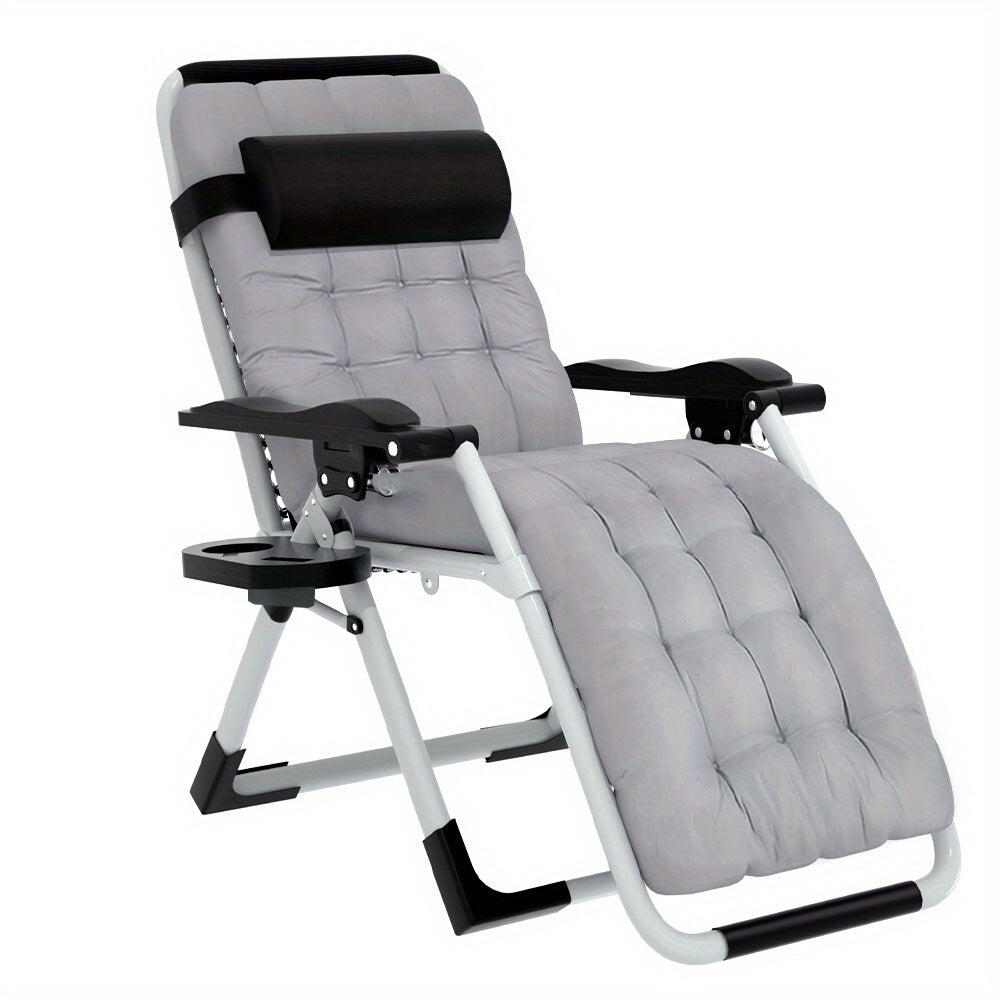 Zero Gravity Folding Lounge Chair Adjustable Outdoor Recliner (gray)