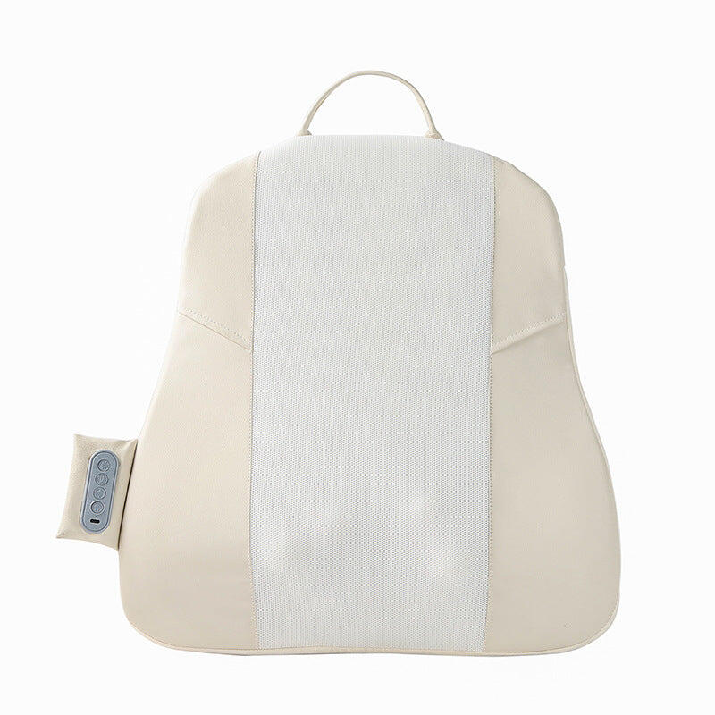 Beige Slim Wireless Shiatsu Back Massager Cushion