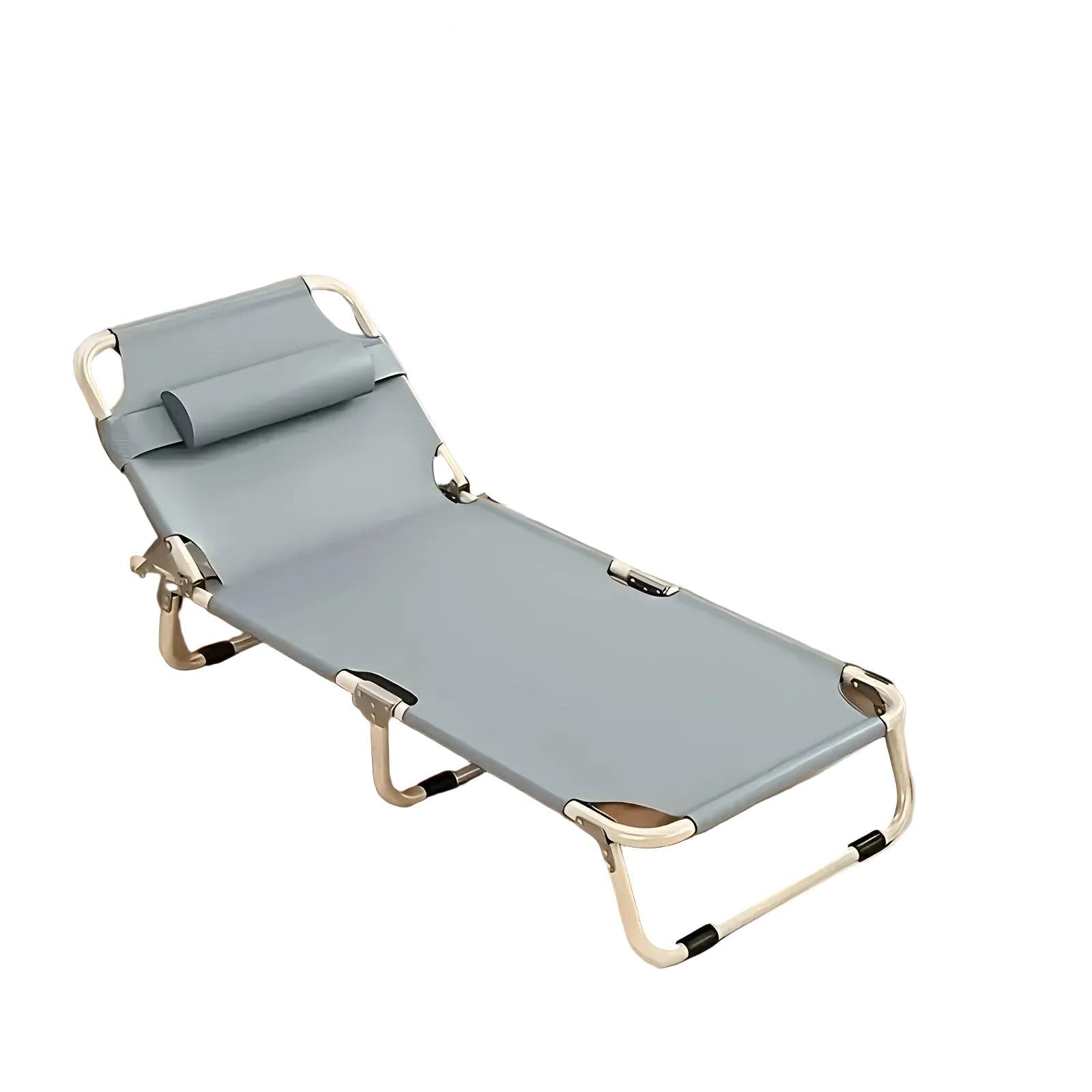 Portable Folding Bed Gray Fabric