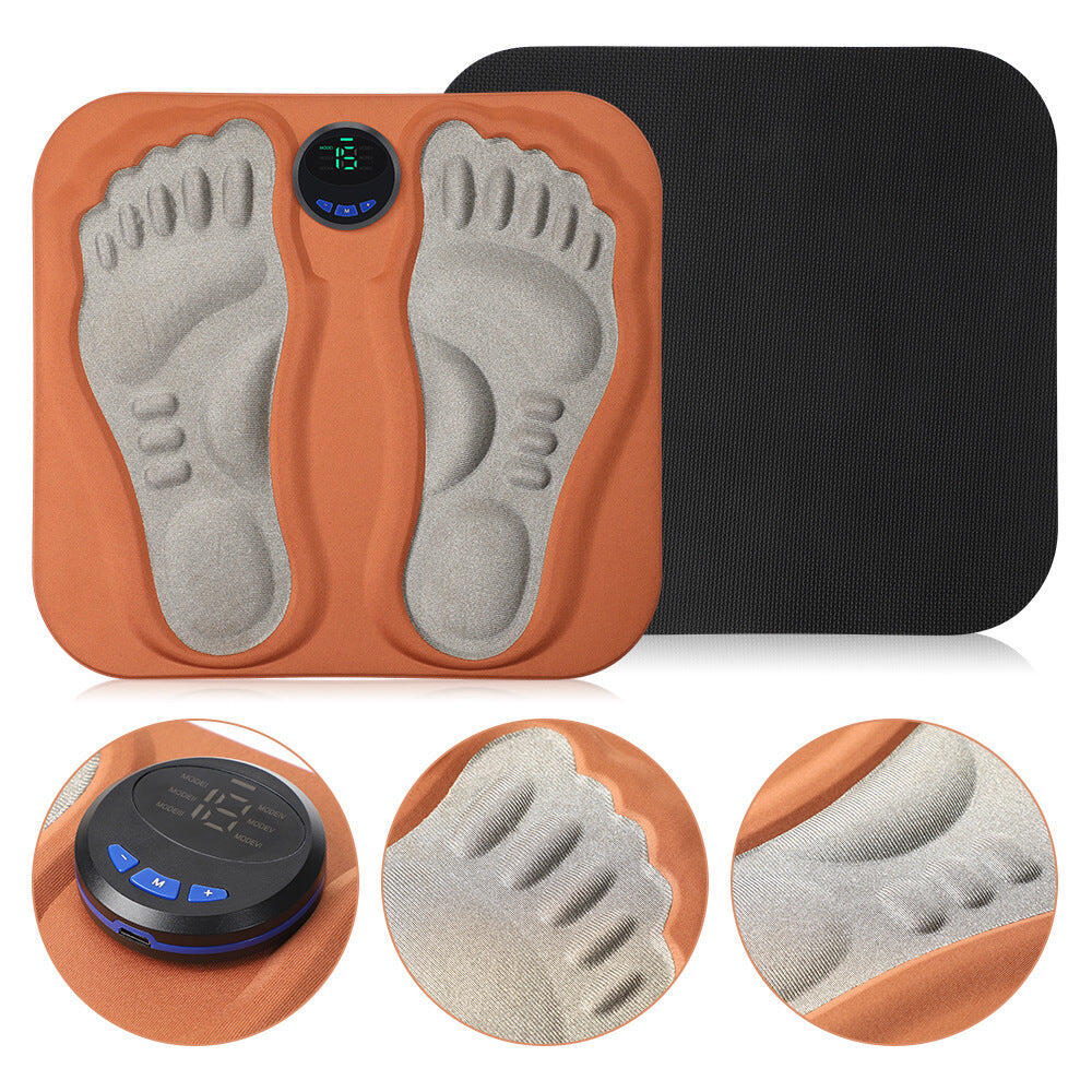 Smart Foot Massage Mat with 6 Modes & 15 Intensity Levels (Orange)