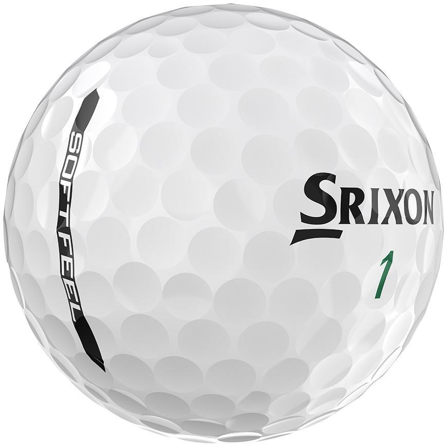 Caixa com 12 bolas de golfe brancas Srixon Soft Feel New 3/7