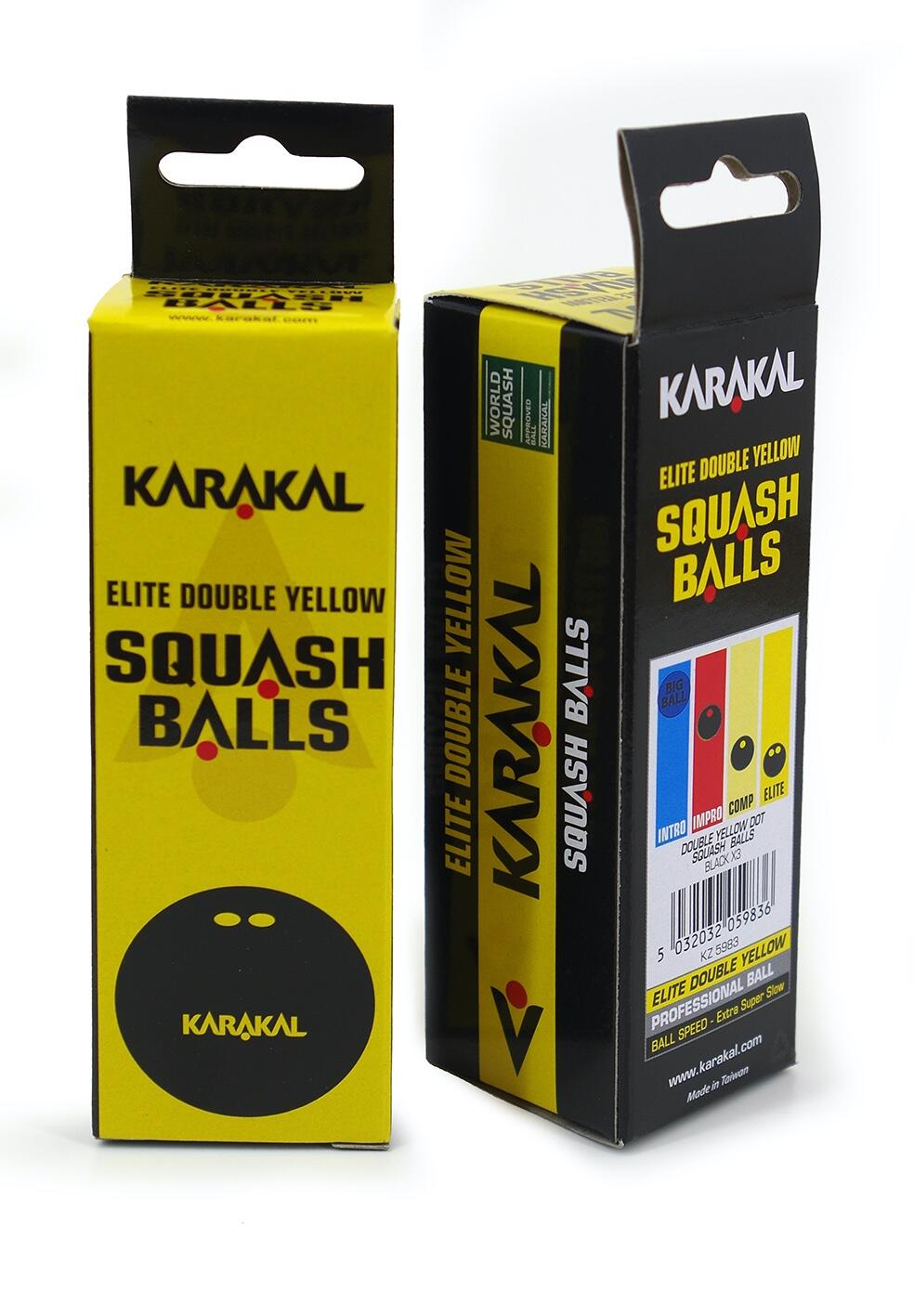 12 Globos de Squash Karakal Double Point Jaune 2/4