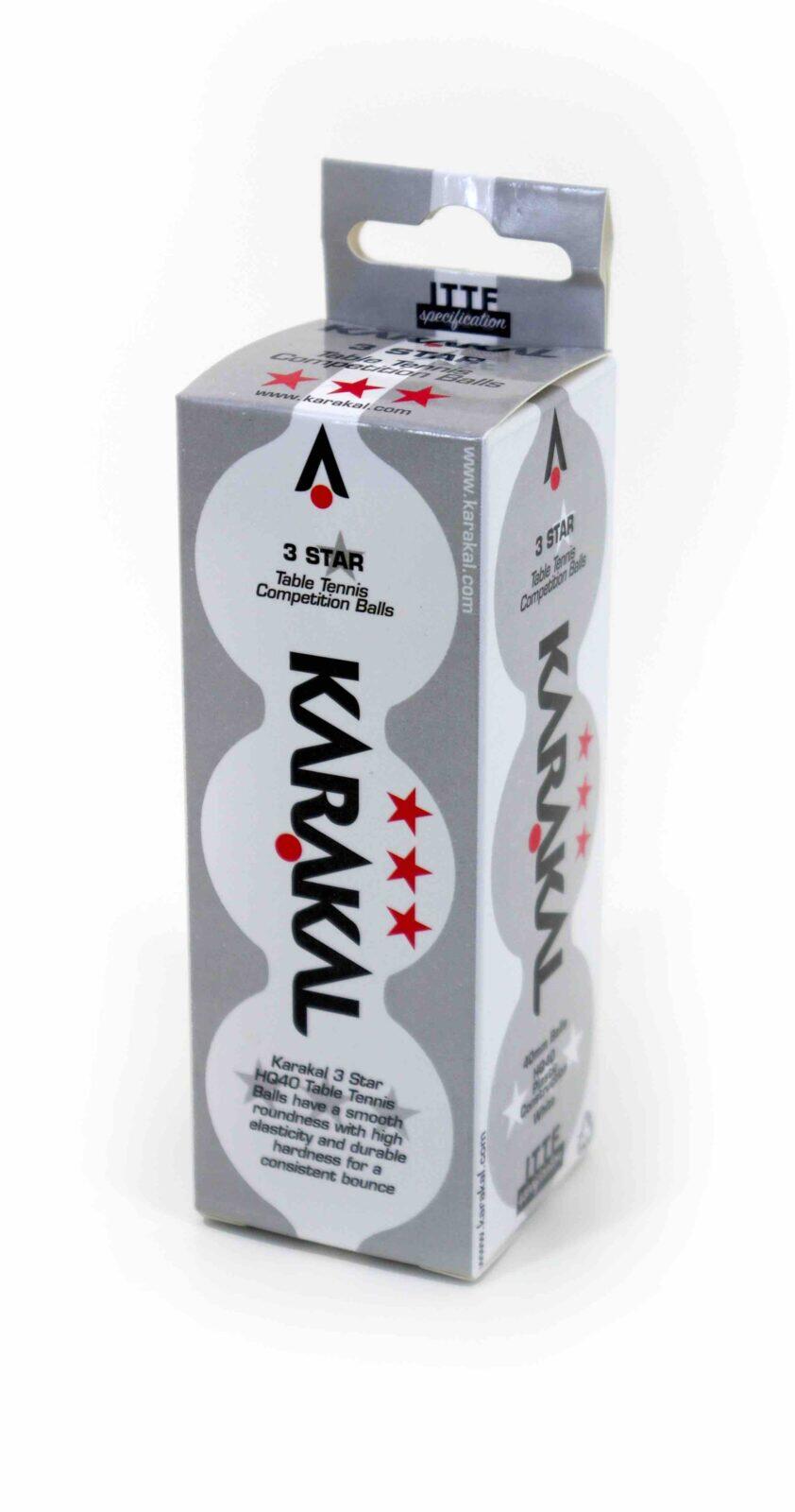 Palline da ping pong arancioni a 3 stelle Karakal 2/2