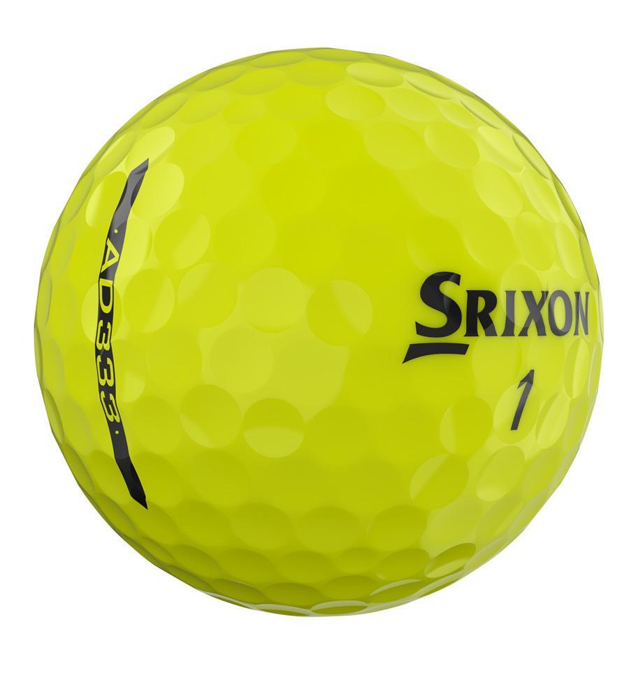 Doos met 12 Srixon AD333-golfballen Kleur: geel New 3/4