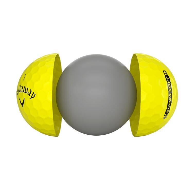 Caixa de 12 bolas de golfe Amarelo Supersoft Callaway Novo 4/4