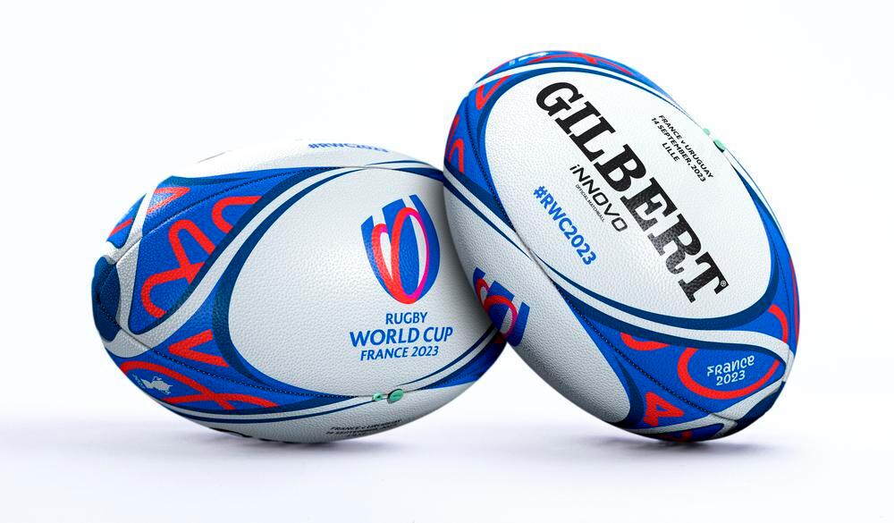 Ballon de Rugby Gilbert Officiel Coupe du Monde 2023 France - Uruguay 2/4