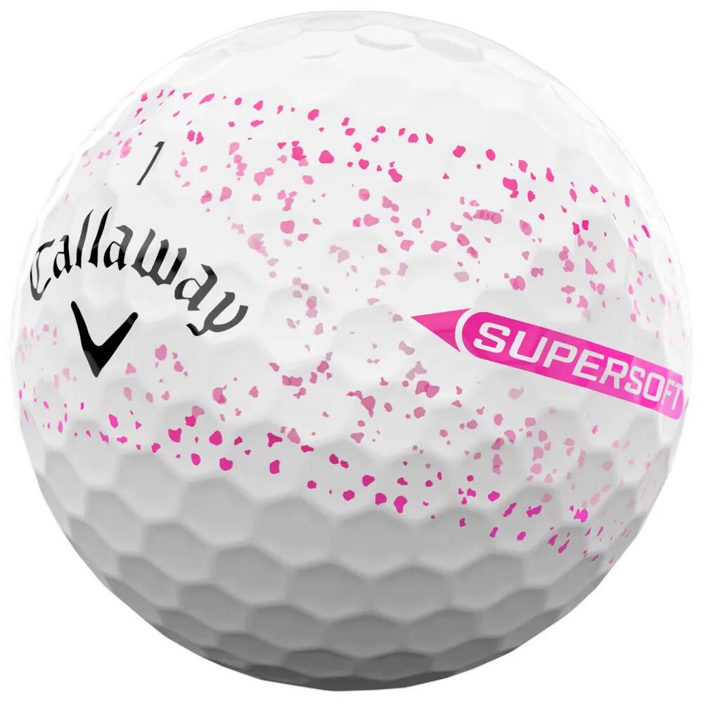 Caja de 12 bolas de golf Callaway Supersoft Splatter 360 3/4