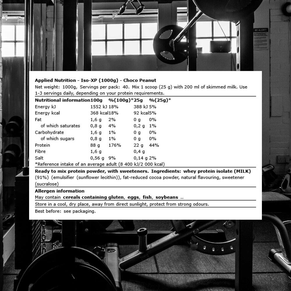 Applied Nutrition Iso-XP (1000g) Choco Peanut - Eiweiße - Molkenprotein-Isolat 3/3