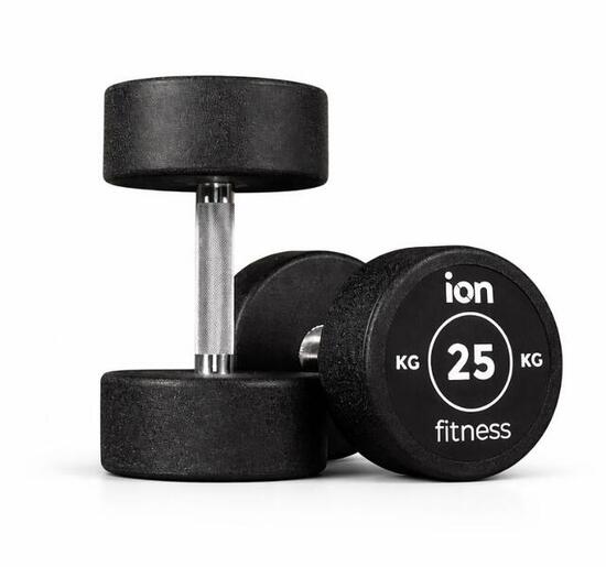 Haltères rondes en caoutchouc (paire) - 25kg