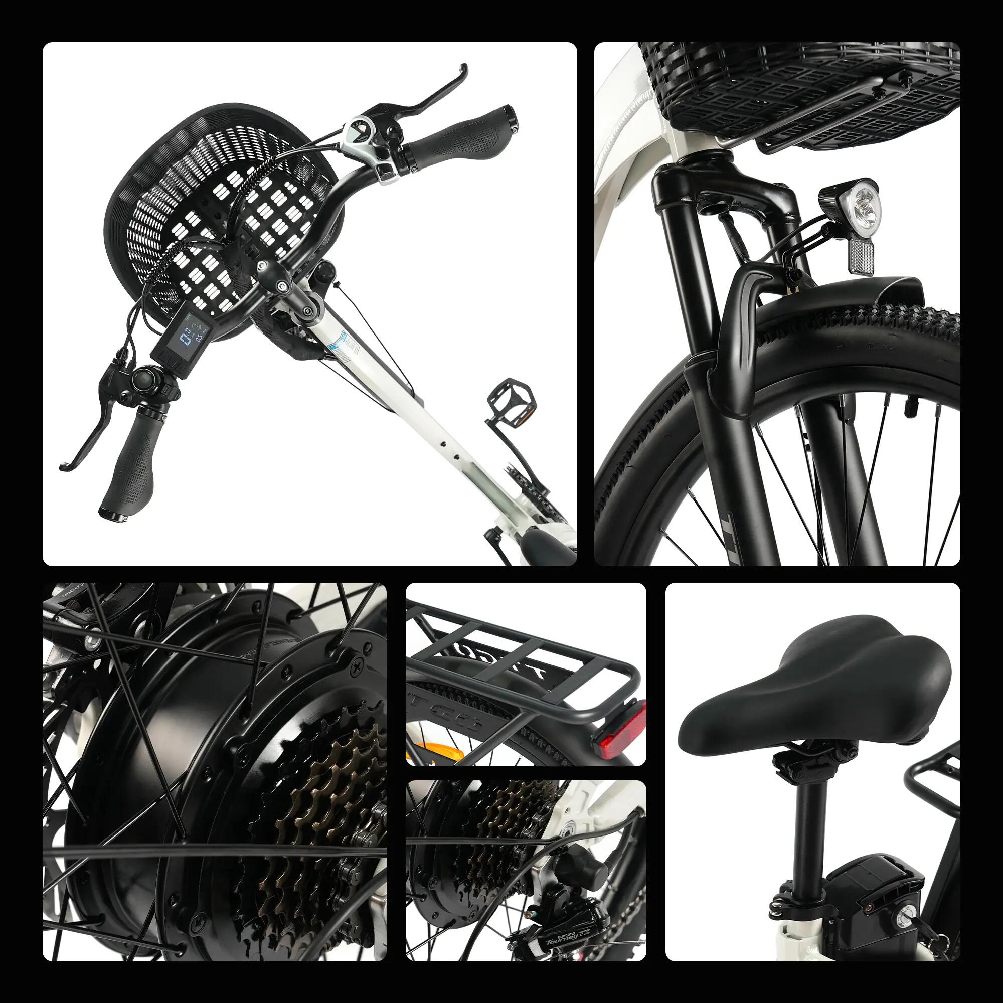 C2 PRO Bicicleta elétrica Bateria 36V 18Ah Pneus todo-o-terreno de 26 polegadas 8/8