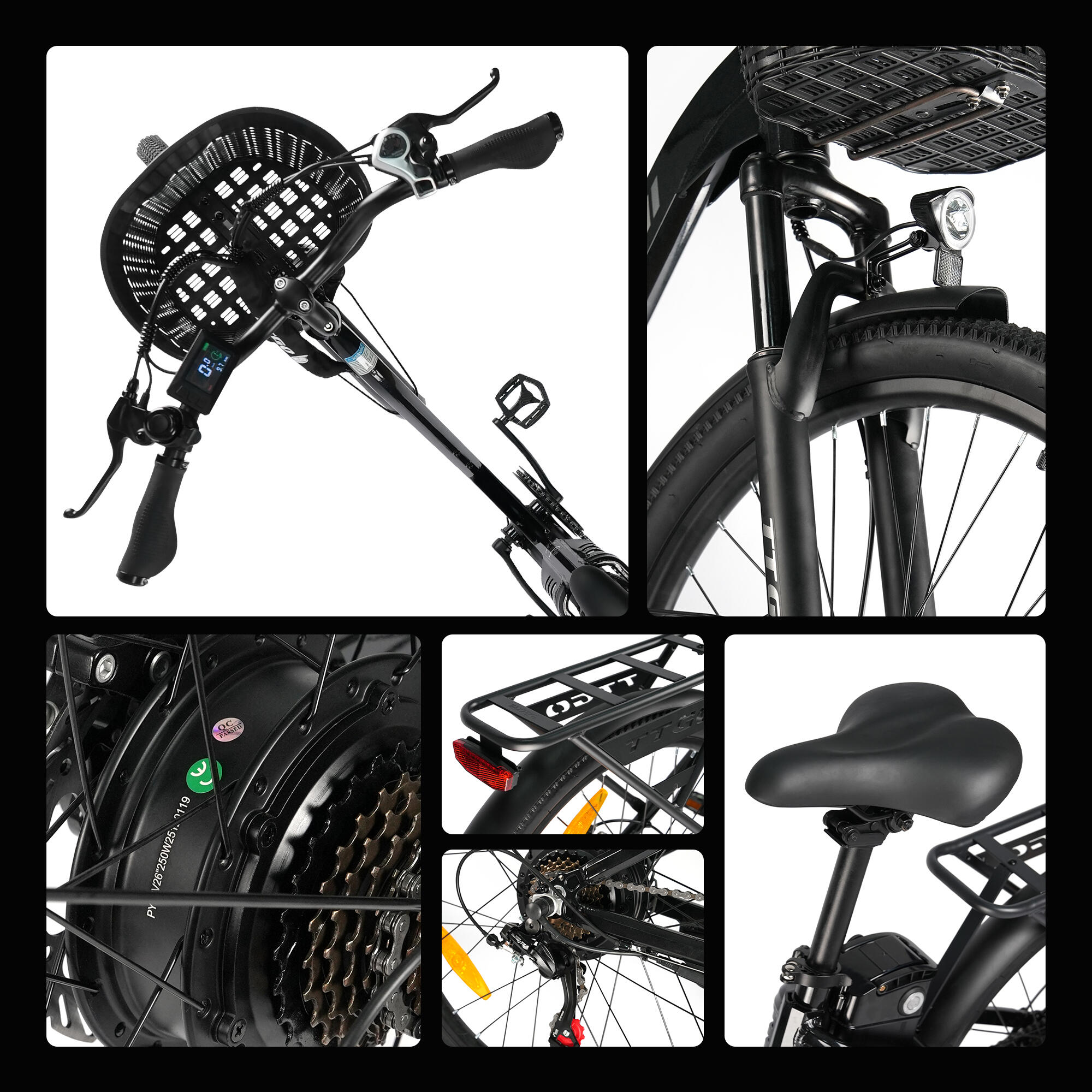 C2 PRO Bicicleta elétrica Bateria 36V 18Ah Pneus todo-o-terreno de 26 polegadas 8/8