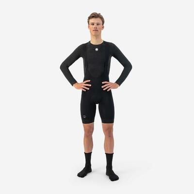 Korte fietsbroek met bretels heren thermal dwr