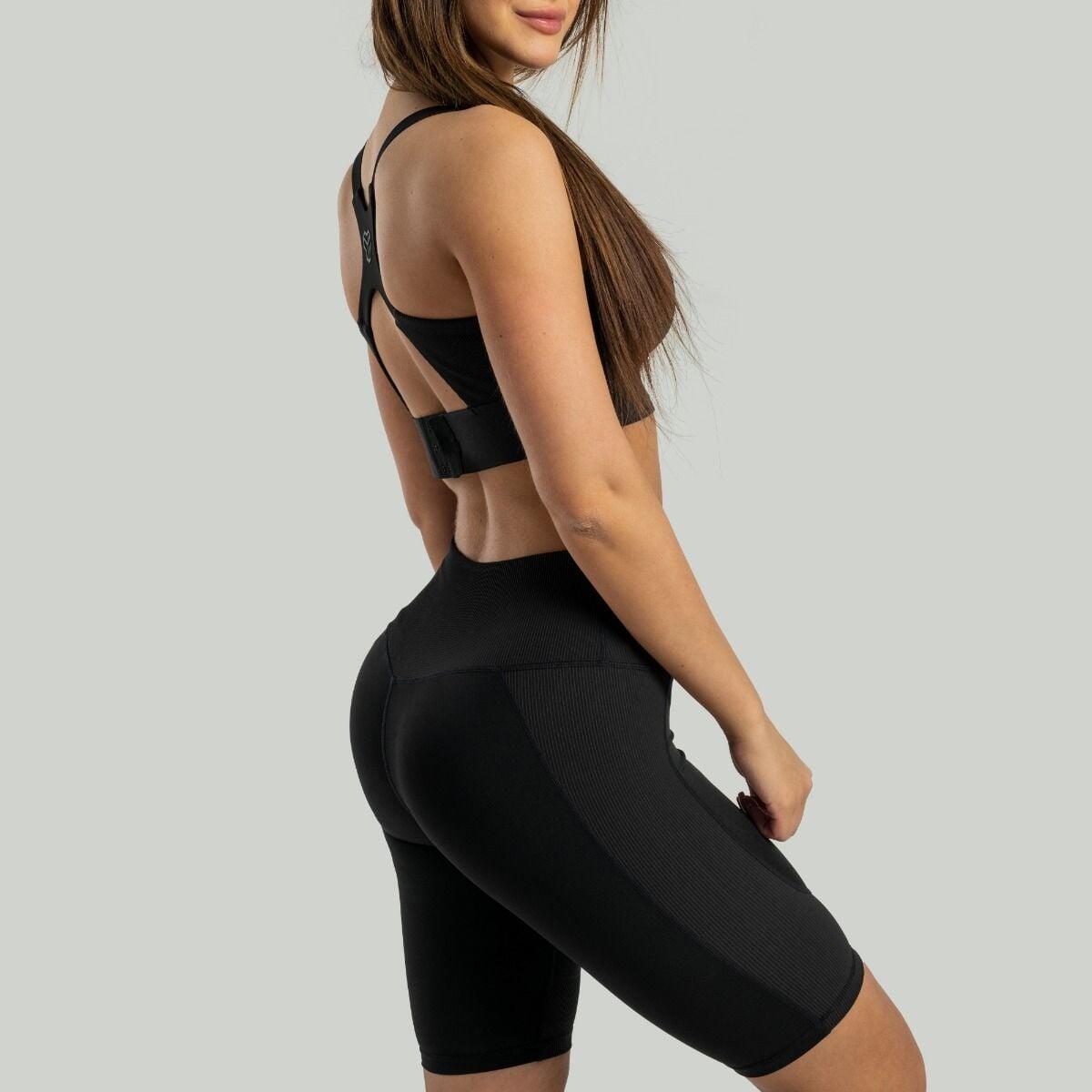 Donna fitness pantaloncini vita alta neri Stellar 3/7
