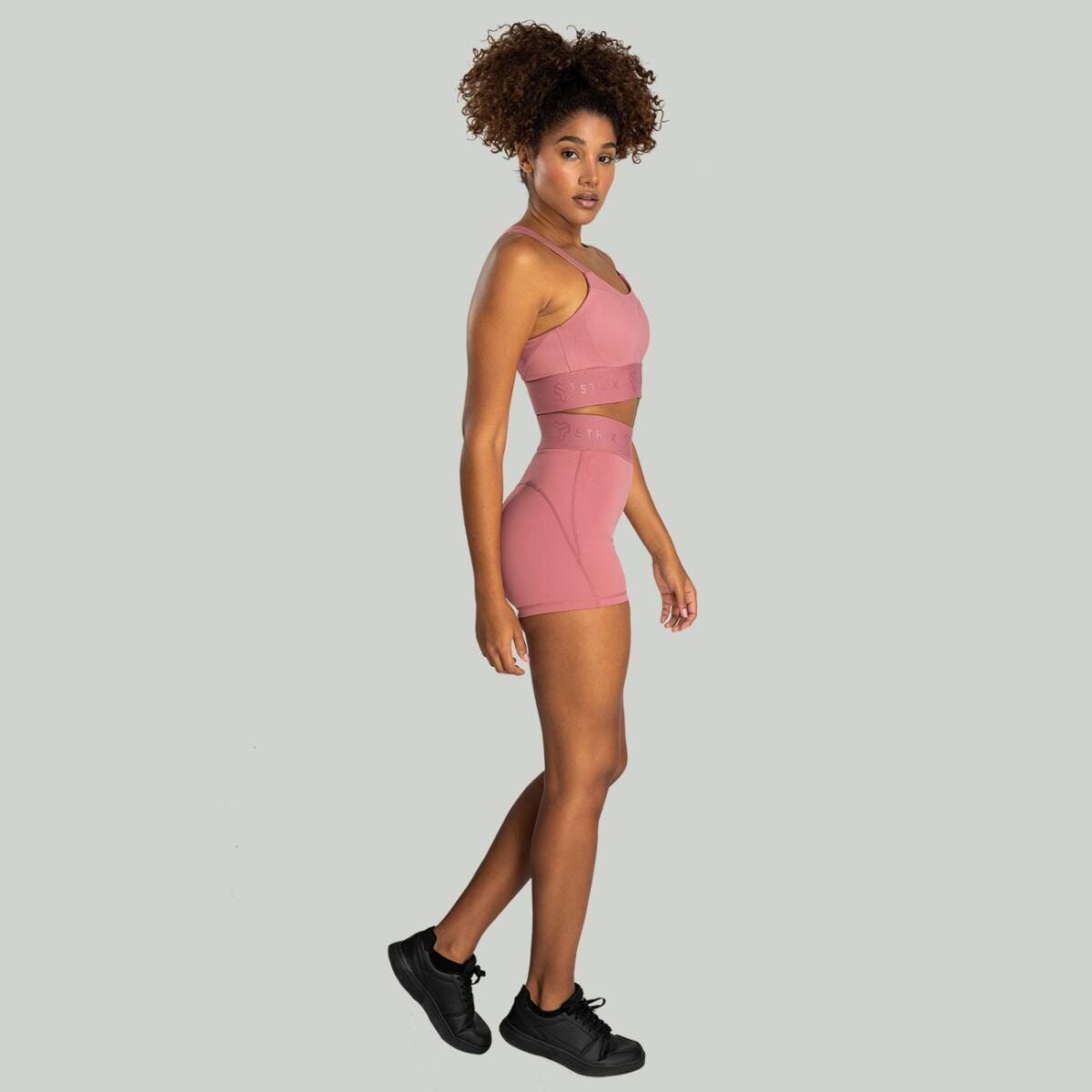 Donna fitness pantaloncini vita alta rossi Nebula 6/7