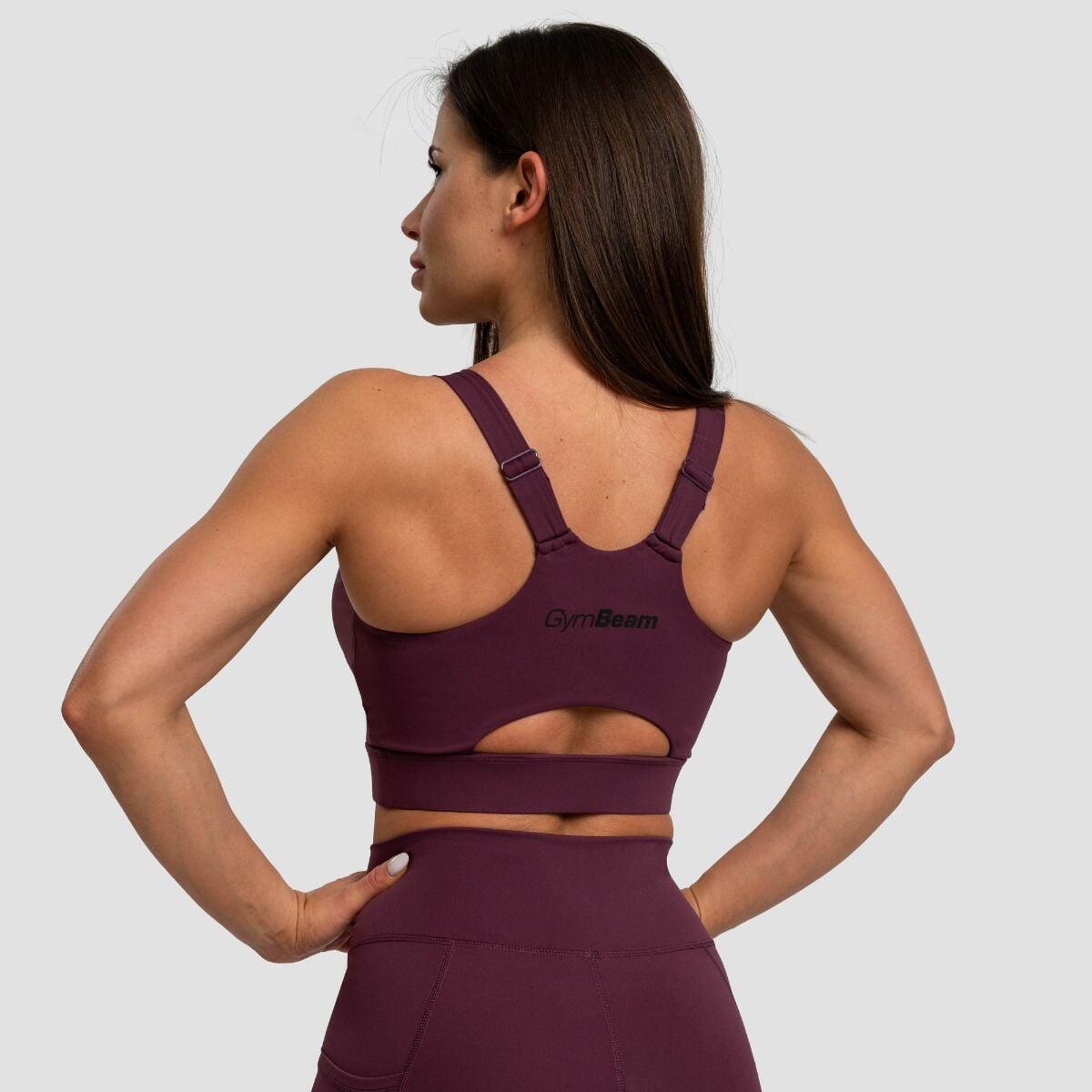 Donna fitness reggiseno sportivo spalline regolabili Eggplant Cut-Out 3/6