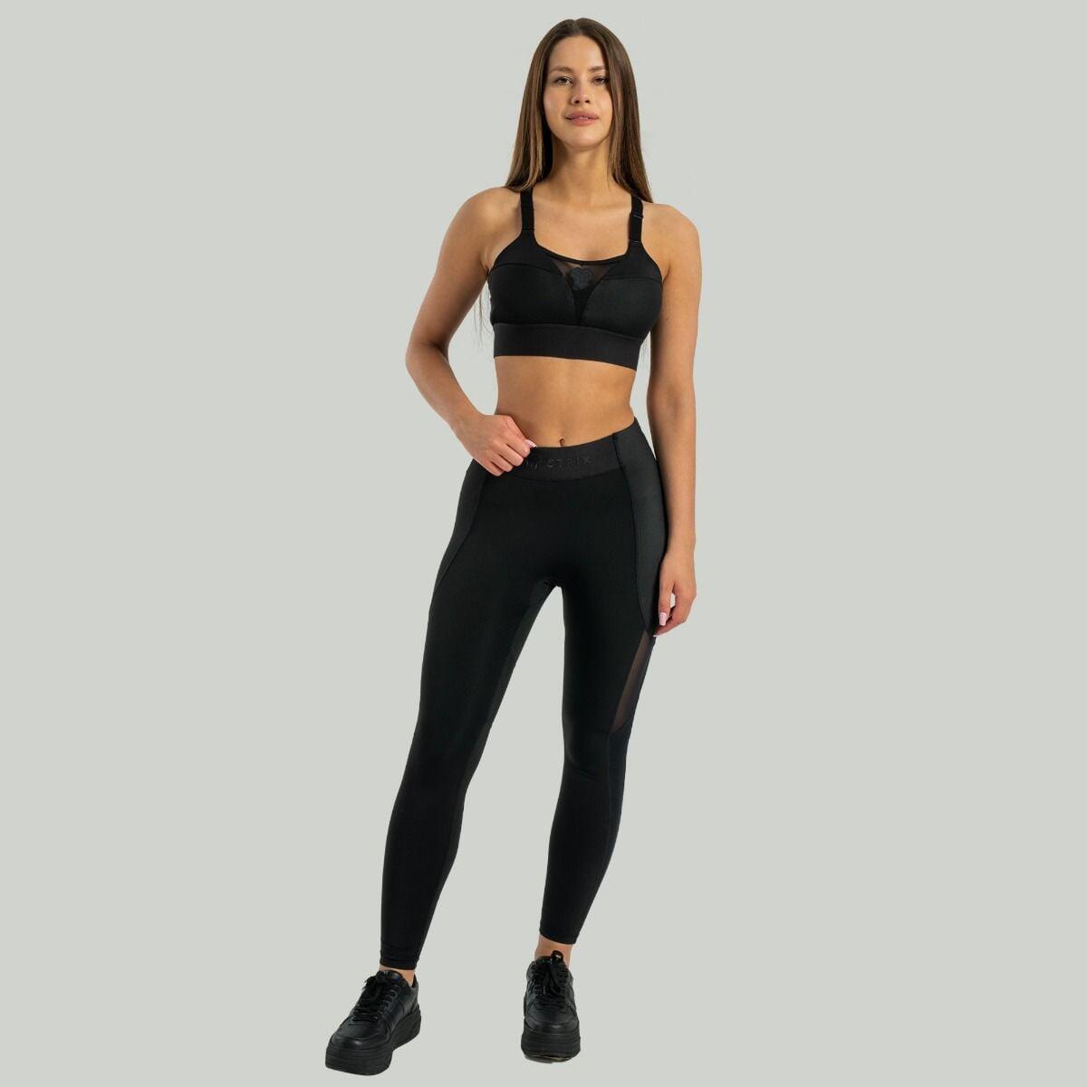 Donna fitness reggiseno sportivo massimo sostegno nero ALPHA 5/6