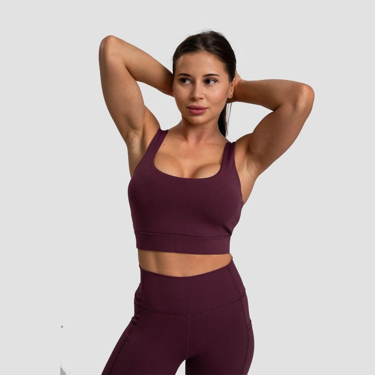 Donna fitness reggiseno sportivo spalline regolabili Eggplant Cut-Out 4/6