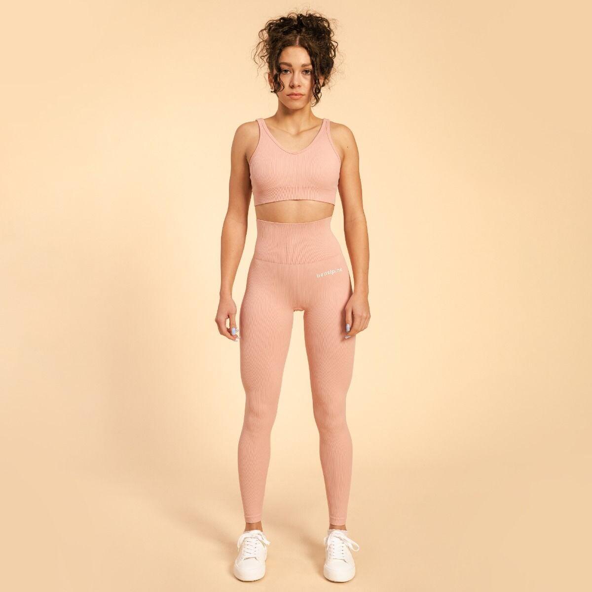 Donna fitness reggiseno sportivo senza cuciture Pink Hyper 6/7