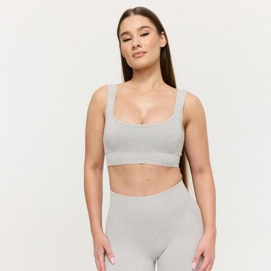 Donna fitness reggiseno sportivo sostegno medio grigio Lift Seamless