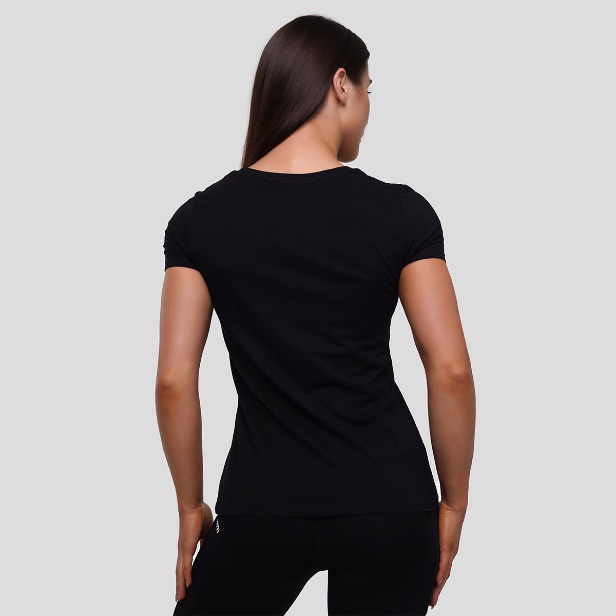 Donna t-shirt traspirante nera Stronger Together 3/4