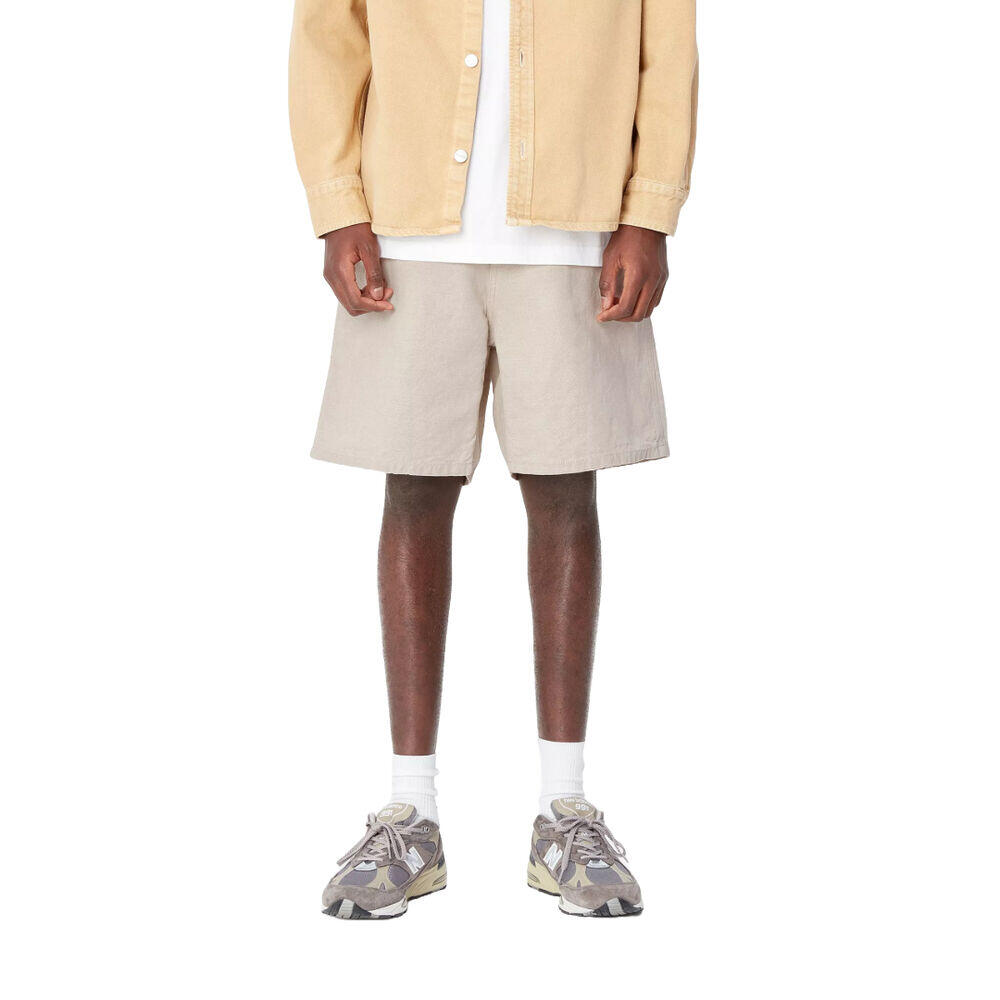 Bermudas Beige Carhartt Walter Single Knee Short Natural de Corte Relajado 3/4