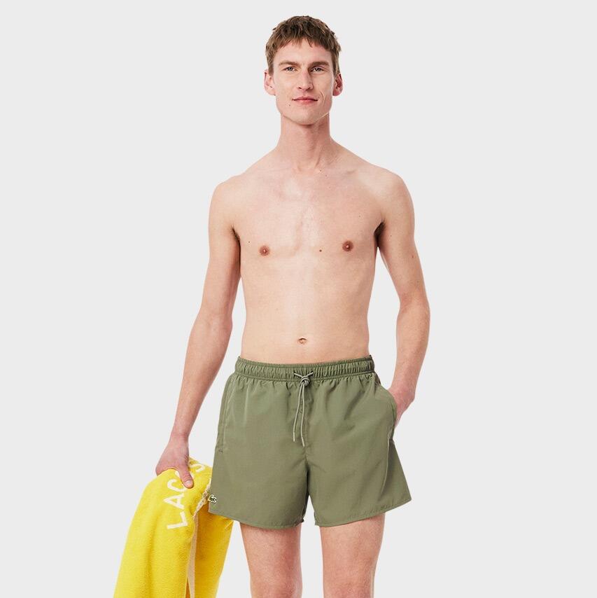 Bañador Verde Kaki Lacoste Ruisseau Cómodo y de Secado Rápido 2/6