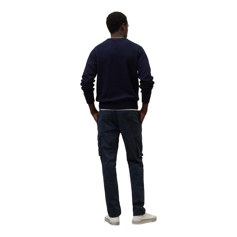Pantalones Cargo Azules Ecoalf Marne Deep Navy de Tiro Medio y Corte Regular 3/5