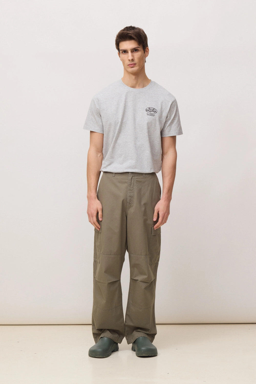 Pantalón Blue Banana Cargo Ripstop Olive Green de 100% Algodón 3/4