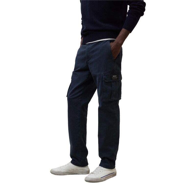 Pantalones Cargo Azules Ecoalf Marne Deep Navy de Tiro Medio y Corte Regular 4/5