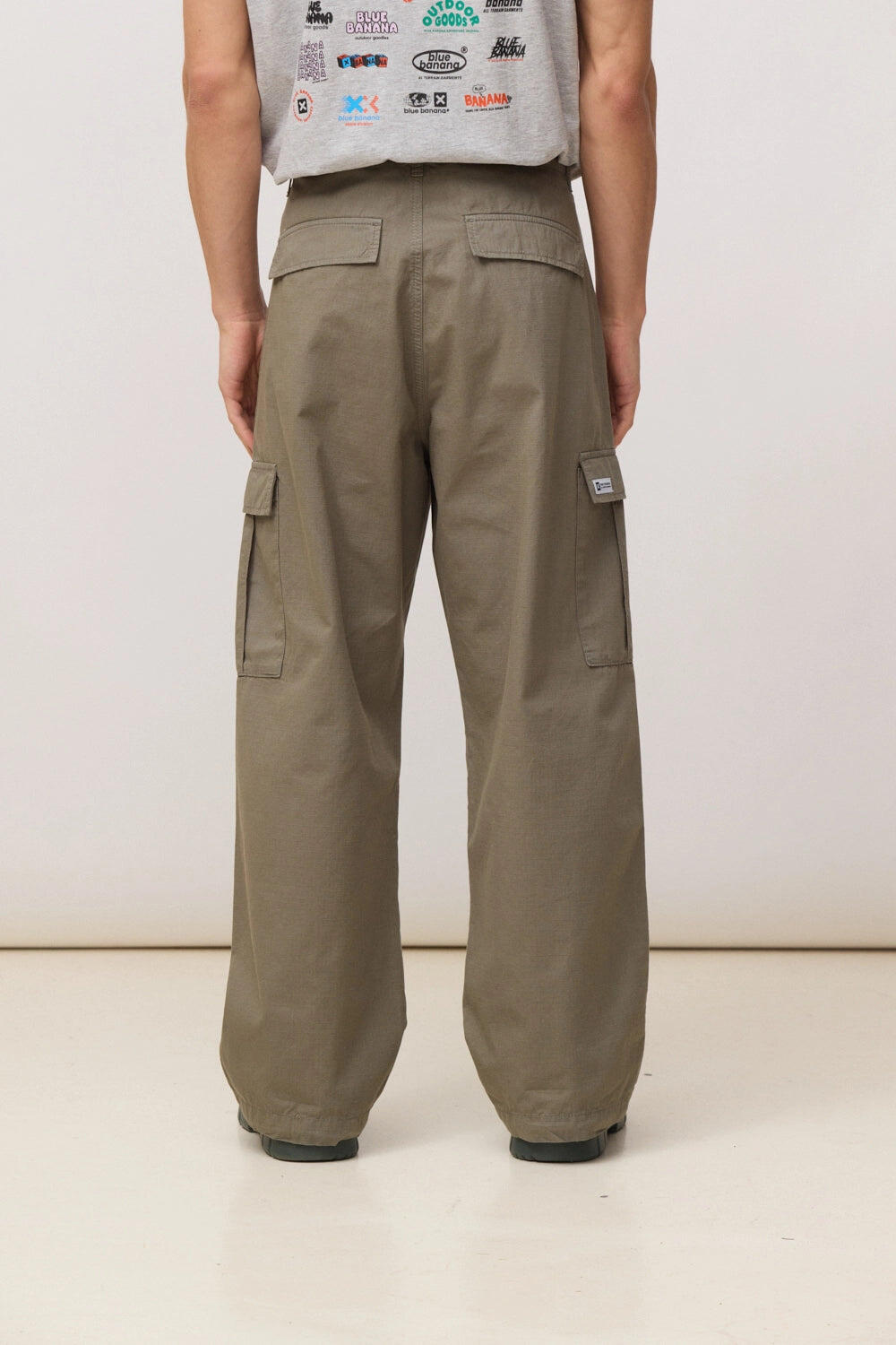 Pantalón Blue Banana Cargo Ripstop Olive Green de 100% Algodón 2/4