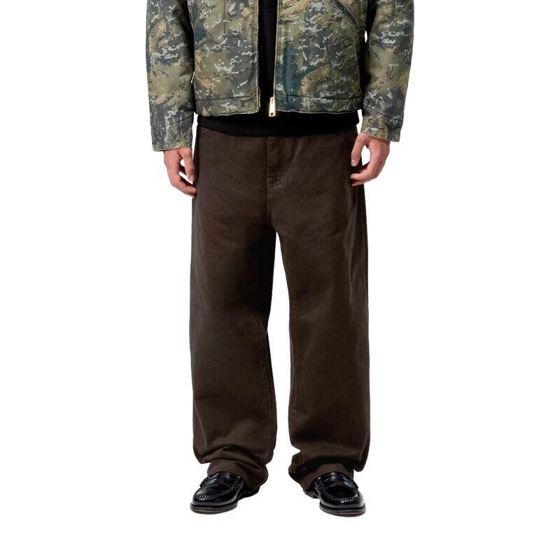 Pantalón Marrón Carhartt Landon Pant Tobacco Rinsed de Corte Holgado y Cónico 3/5
