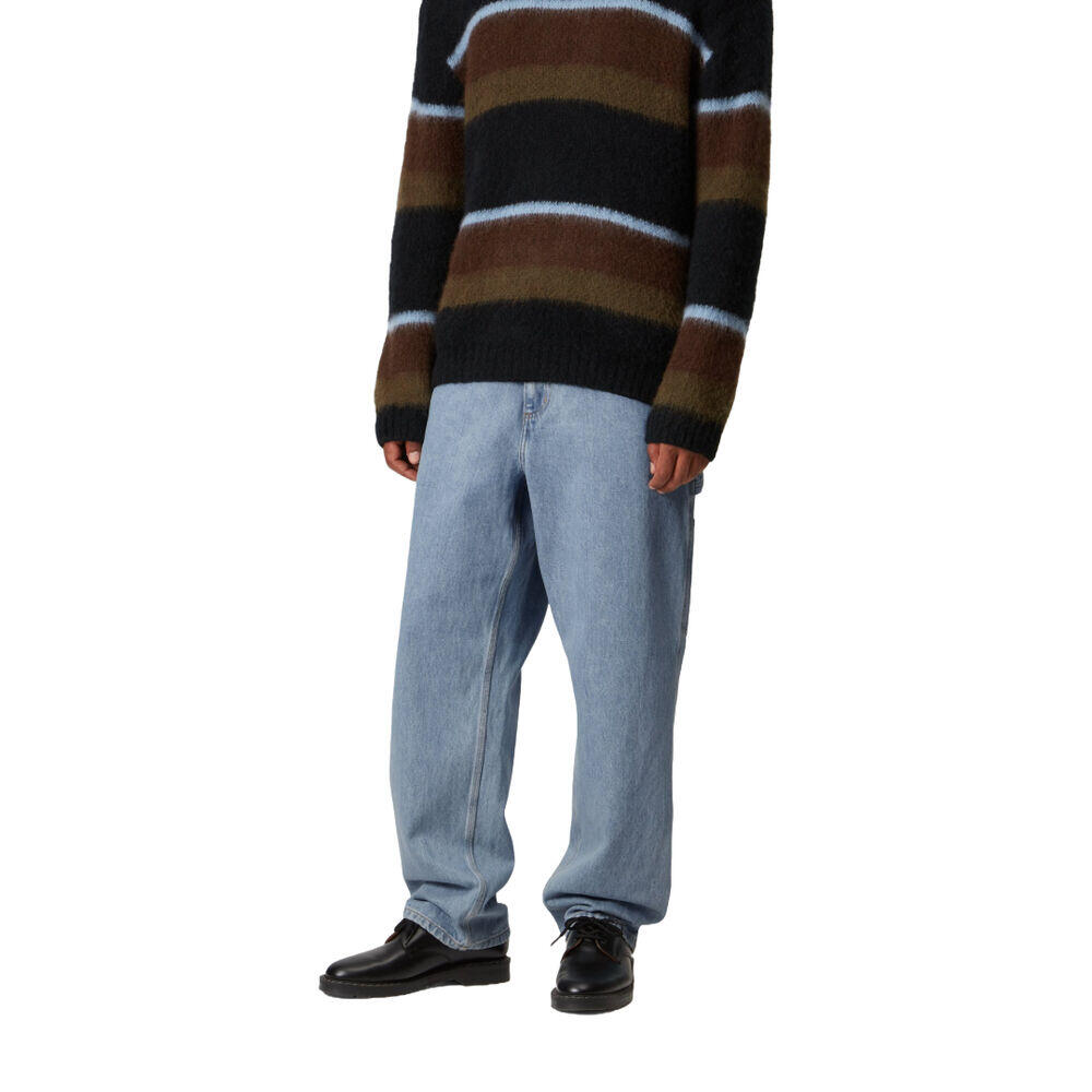 Pantalones Carhartt Azules Single Knee Pant Blue Stone Bleached 3/5